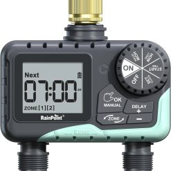 Alternative view of Special 2 Zone Sprinkler Timer with Brass Inlet and Outlet, Water Timer for Garden Hose with Rain Delay/Manual