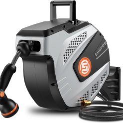 Alternative view of Special SUNPOW Retractable Garden Hose Reel, 1/2 inch x 50ft Heavy Duty Wall Mounted Hose Reel with 3/4 inch Brass Fitting & 10