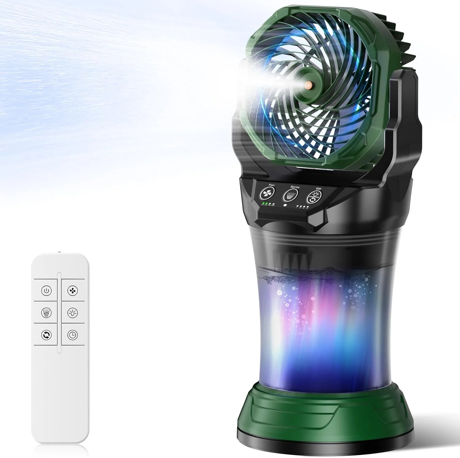 Special Misting Fans for Outside, Portable Mister Fan with 30000mAh Battery & Remote, 2L Tank & 4 Speeds Mist Modes - Image 2