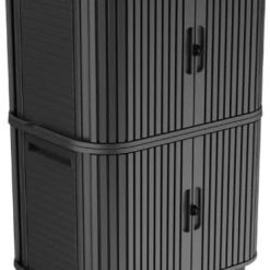Special Keter Velo 30 Gallon Outdoor Storage Cabinet, Weather-Resistant Resin Deck Box with Steel Reinforcement, Lockable