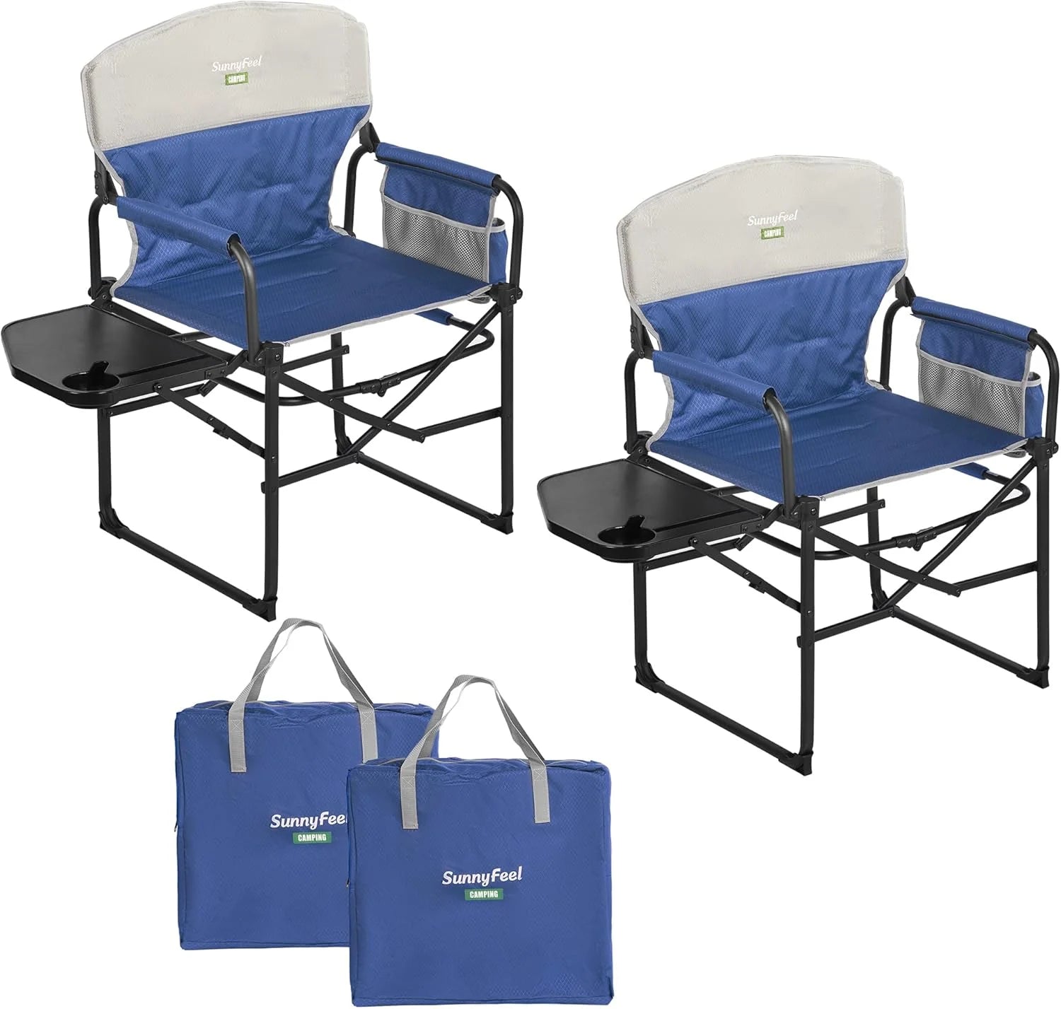 Special SUNNYFEEL Camping Directors Chair, Heavy Duty, Oversized Portable Folding Chair with Side Table - Image 24