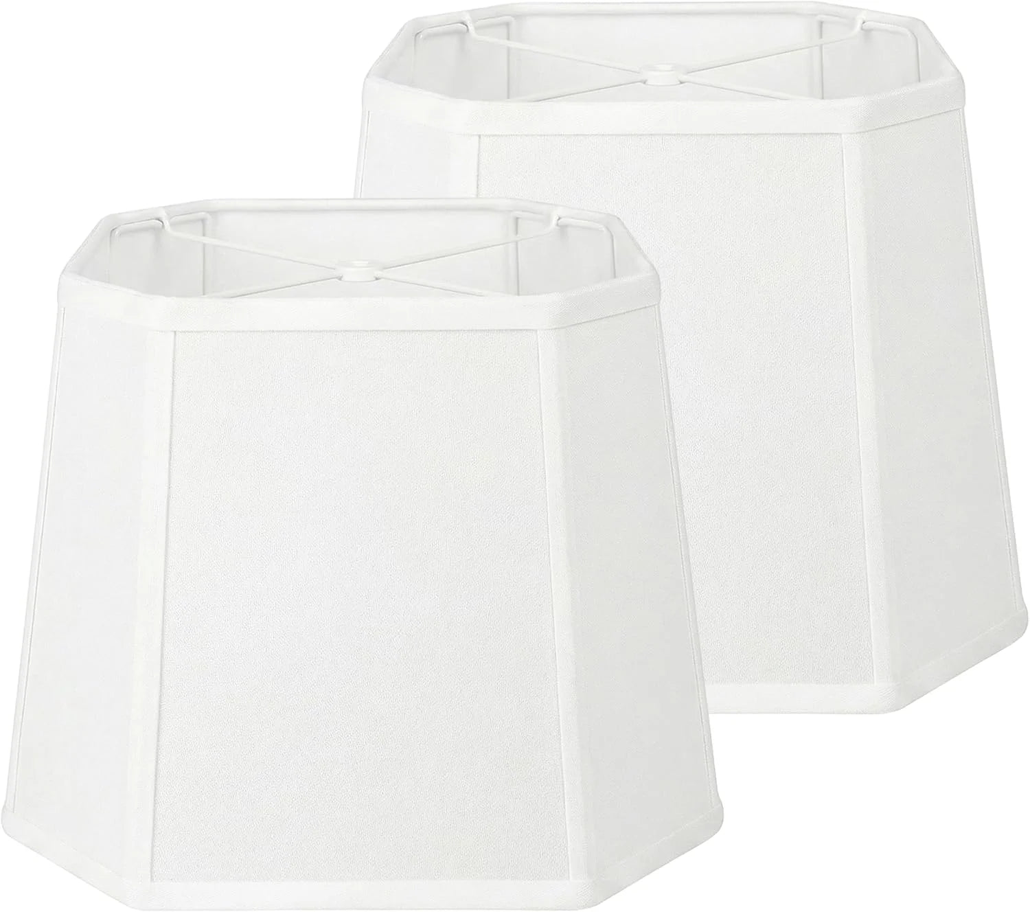 Special Natural Linen Square Cut Corner Lamp Shades Set of 2 - Image 2