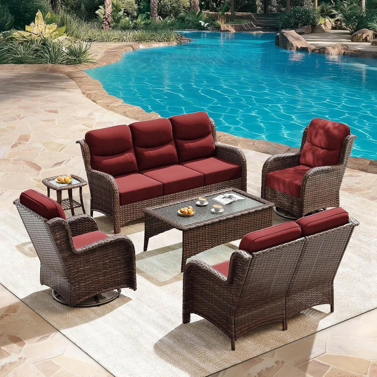 Special Luxury Outdoor Patio Furniture Set with 6-Inch Thick Cushions - Image 3