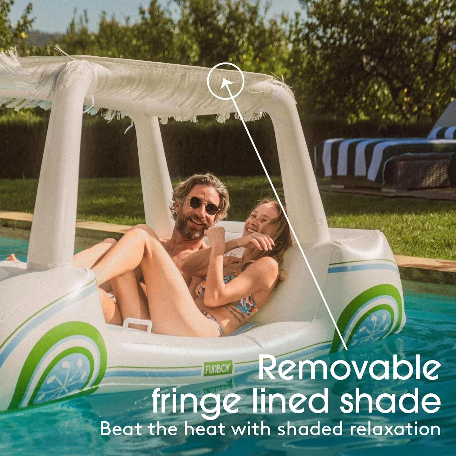 Special Giant Inflatable Luxury Golf Cart Pool Float, Two Cup Holders - Image 6