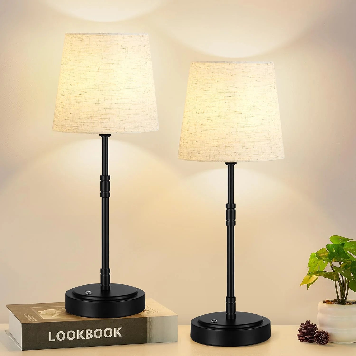 Special Cordless Table Lamps Set of 2 ¨C Battery Operated Lamp with 7500mAh Rechargeable Battery, Dimmable, Bulb Included - Image 2