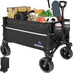 Alternative view of Special Collapsible Wagon Cart with Wheels Foldable – Folding Utility Heavy Duty Wagons Carts for Grocery Sports Garden Shopping Camping