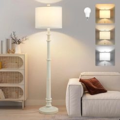 Special Floor Lamp, Vintage Standing Lamp Reading Light with Linen Shade Retro Tall Lamp for Bedroom Office
