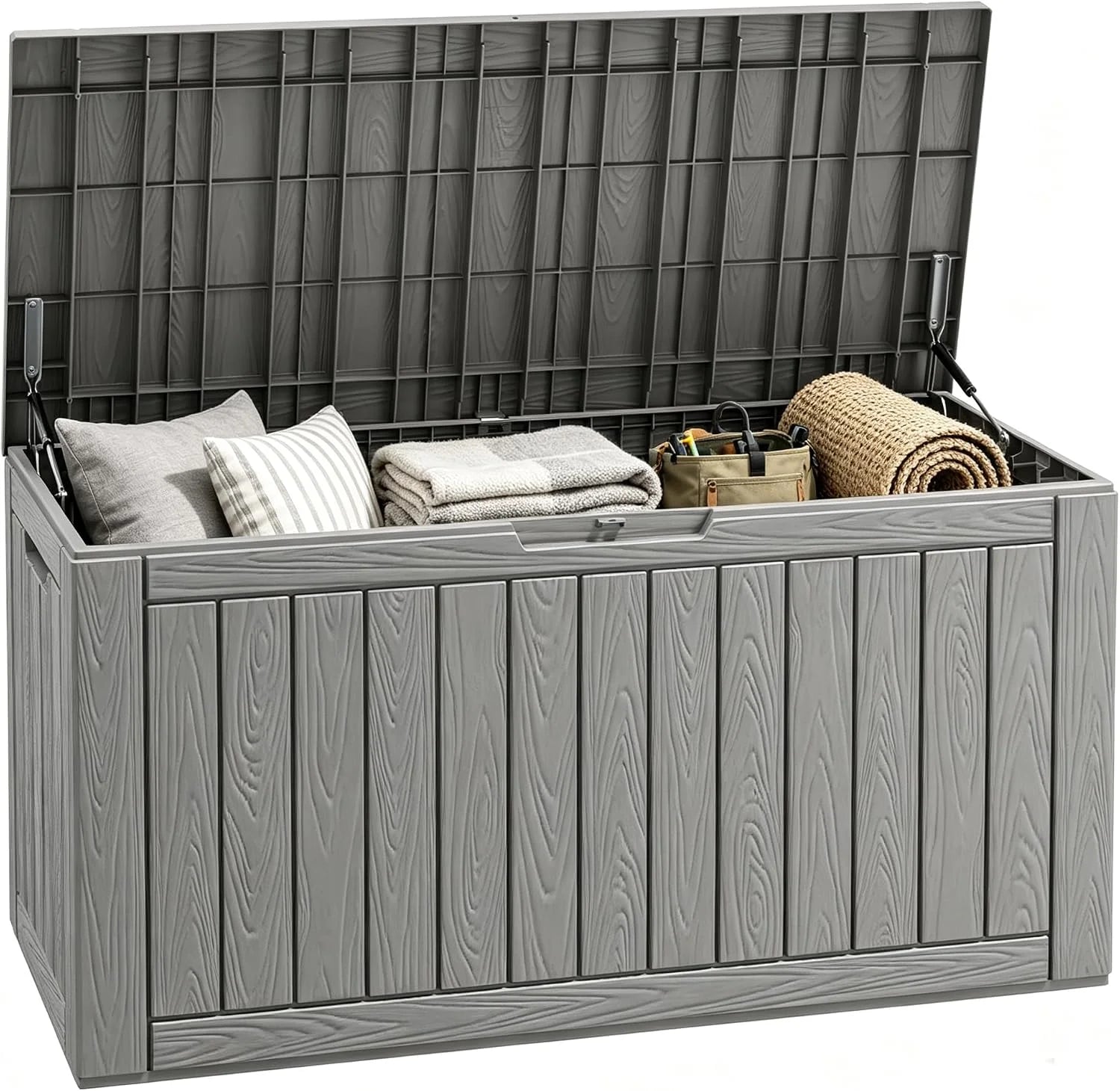 Special Fancyango 50 Gallon Waterproof Deck Box, Resin Outdoor Storage Box, Black - Image 4