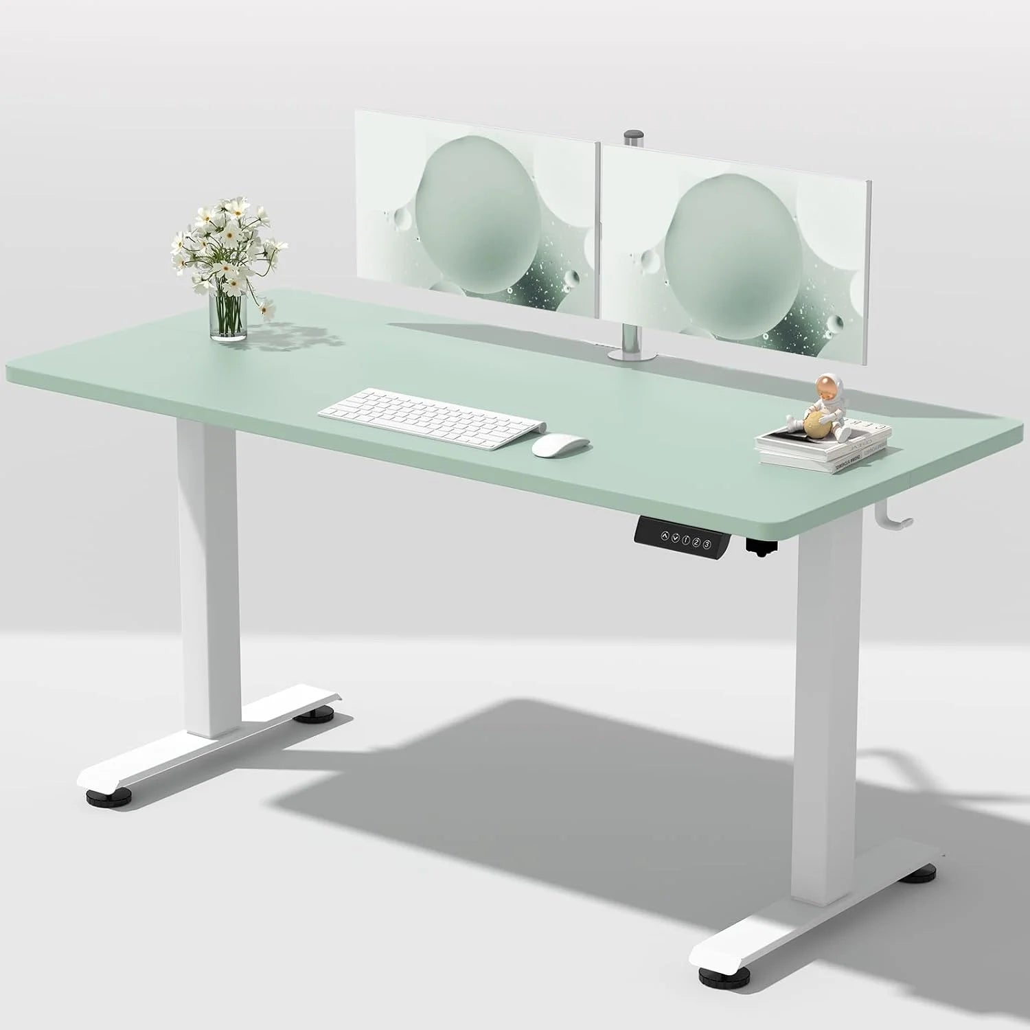 Special Veken 55 Inch Large Electric Standing Desk, Gaming Table, Height Adjustable Sit Stand Up Computer Tables for Home Office - Image 8