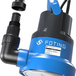 Special 1/2HP Submersible Water Pump with Stainless Steel Base, Removes Water to 0.04 Depth, 2450GPH Portable Sump Pump