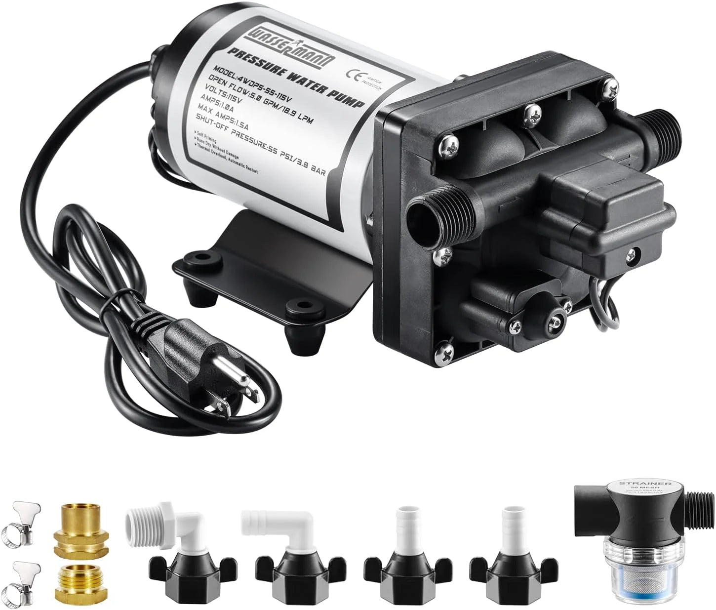 Special WASSERMANN RV Pump, 12V Self-priming RV Water Pressure Pump 4.0GPM 45PSI with Pressure Switch - Image 8