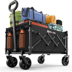 Alternative view of Special Blomoba Folding Wagon Cart with Wheels, 220lbs Utility Wagon Cart, Black