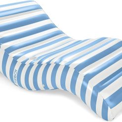 Special Giant Yellow & White Cabana Inflatable Chaise Lounger Pool Float, Chair Pool Float, Nearly 6 Feet Long