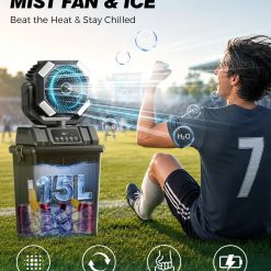Alternative view of Special 40000mAh Misting Fans for Outside, 15L Portable Outdoor Cooling Fan with Auto Oscillation, LED Light
