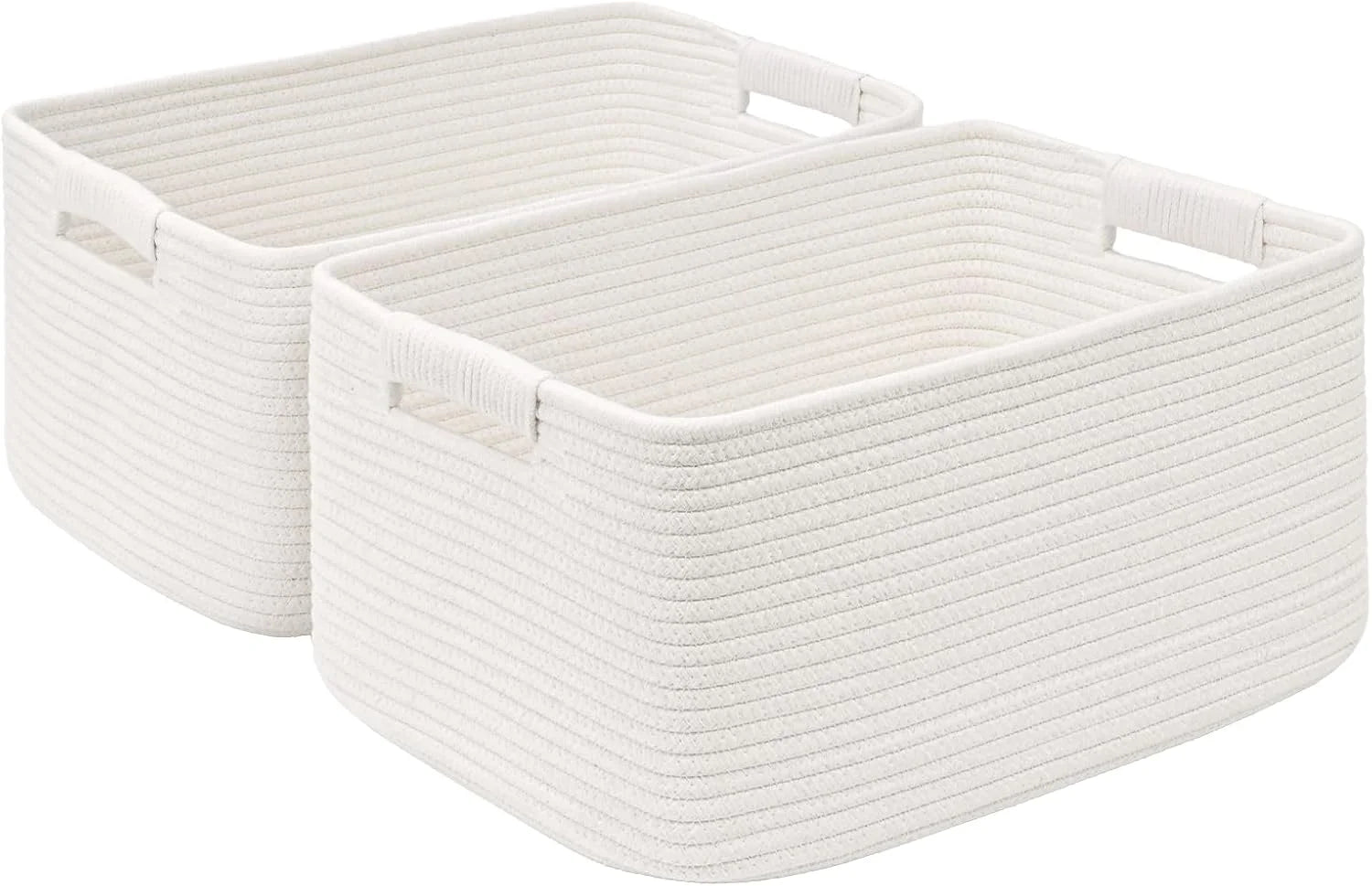 Special 2 Pack Large Storage Basket for Organizing, 17.5x13x7 Woven Basket for Shelves, Closet Cube Storage Bins - Image 14