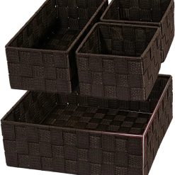 Special Woven Storage Baskets for Organizing 6 Pack, Large&Small Storage Cube Bins Set for Bathroom, Storage Boxes
