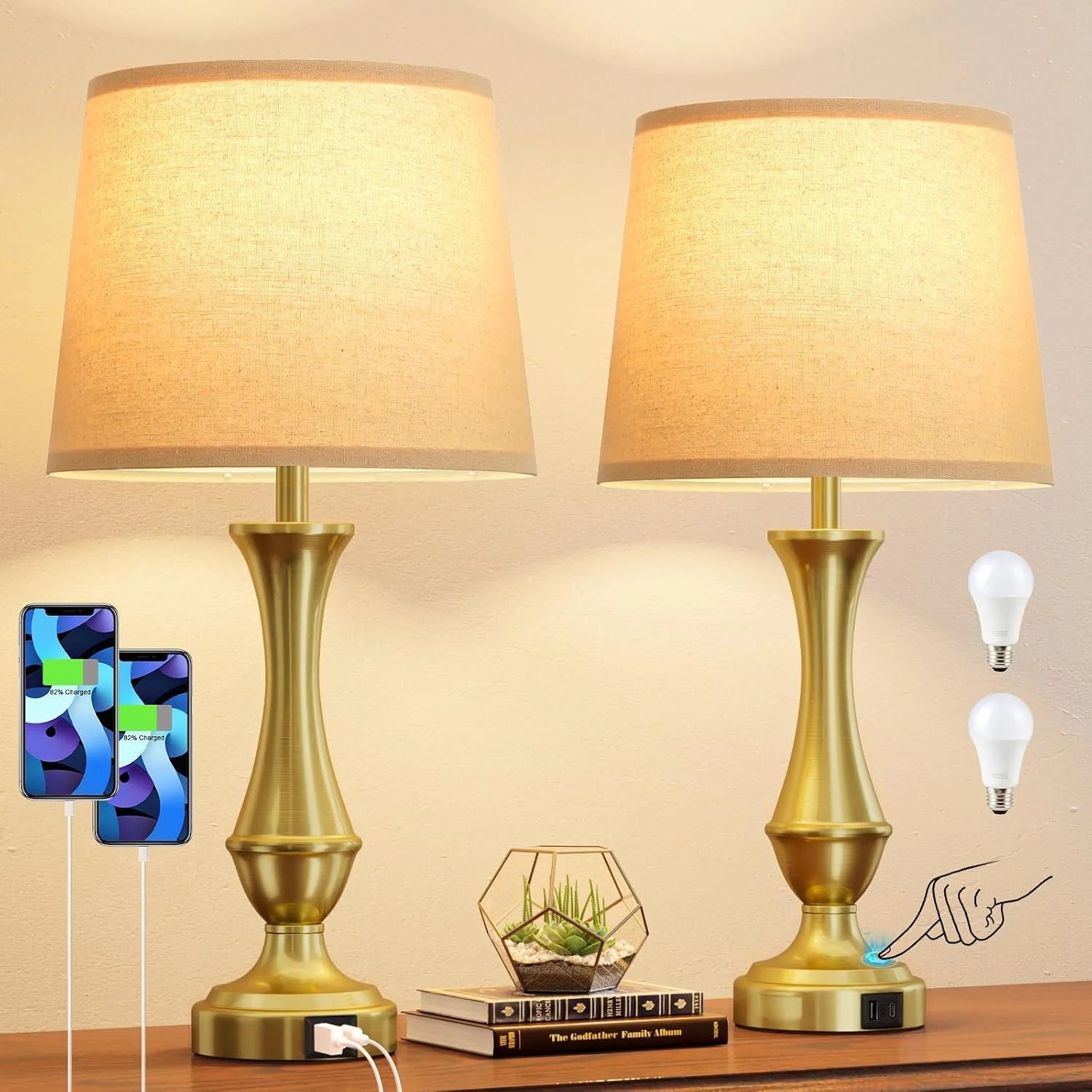 Special Seealle Touch Lamps for Nightstand, Dimmable, Bulb Included - Image 4