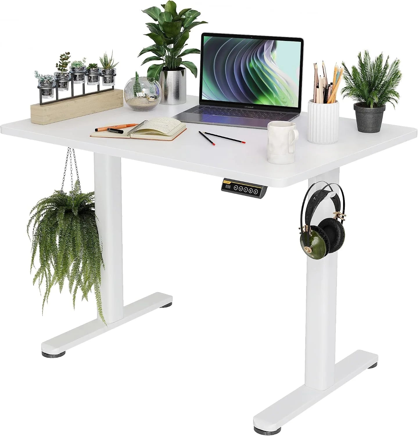 Special Electric Standing Desk, Adjustable Height Stand up Desk, 24x48 Inches Sit Stand Home Office Desk with Splice - Image 2
