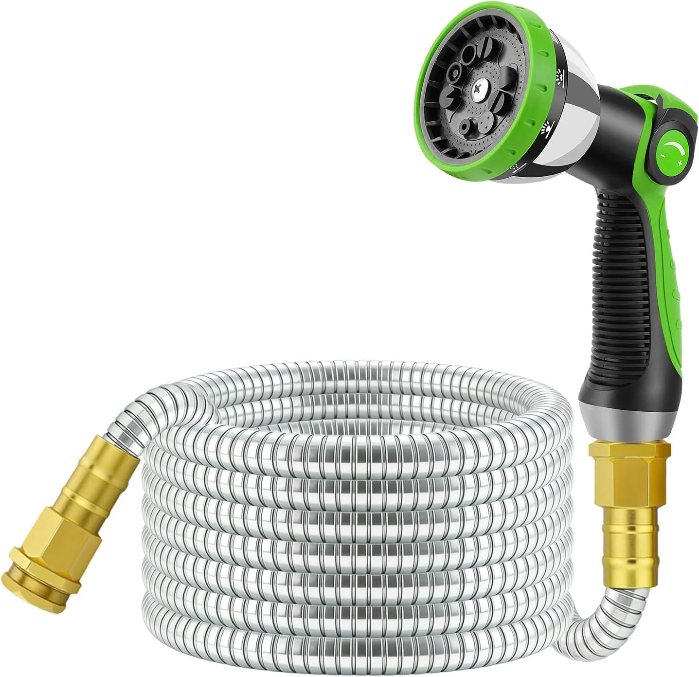 Special Non-Expandable Garden Hose 100 FT, Lightweight Hose with 10 Function Spray Nozzle, 360° Swivel Connectors - Image 2