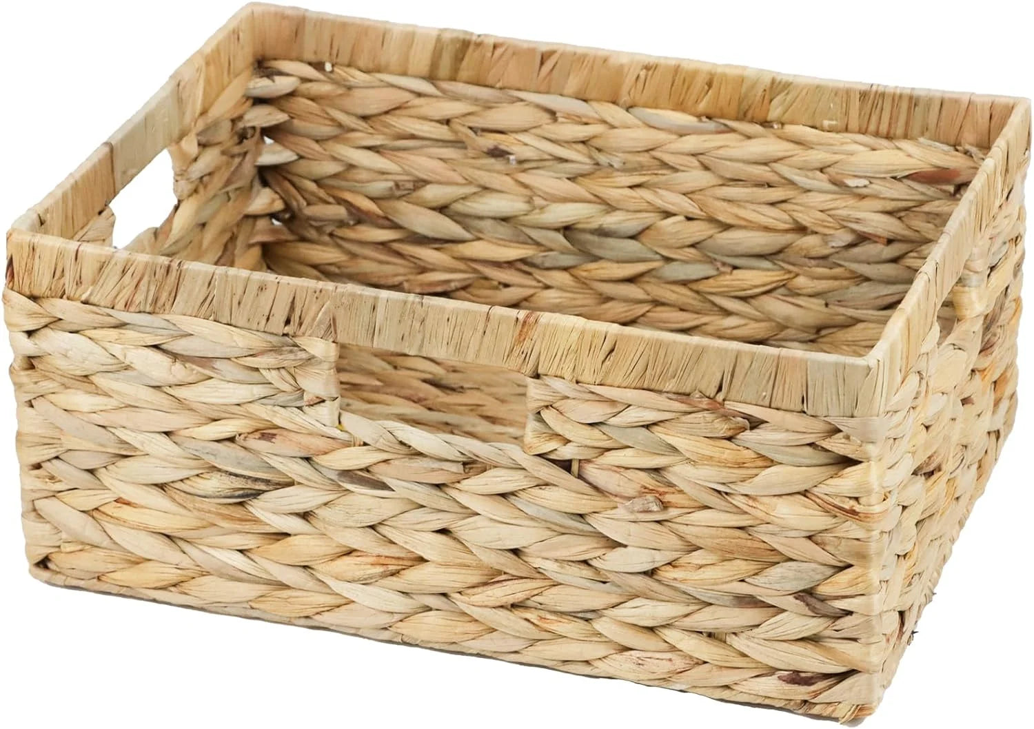 Special Wicker Basket, Water Hyacinth Wicker Storage Organizing Basket, Rectangular Basket for Shelves, Rattan
