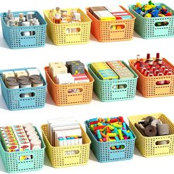 Alternative view of Special Plastic Storage Baskets Bins for Home Organizing, 10 Pack, Space-Saving Storage Container with Handles