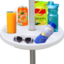 Special AMMSUN 13 Portable Beach Umbrella Table Tray White