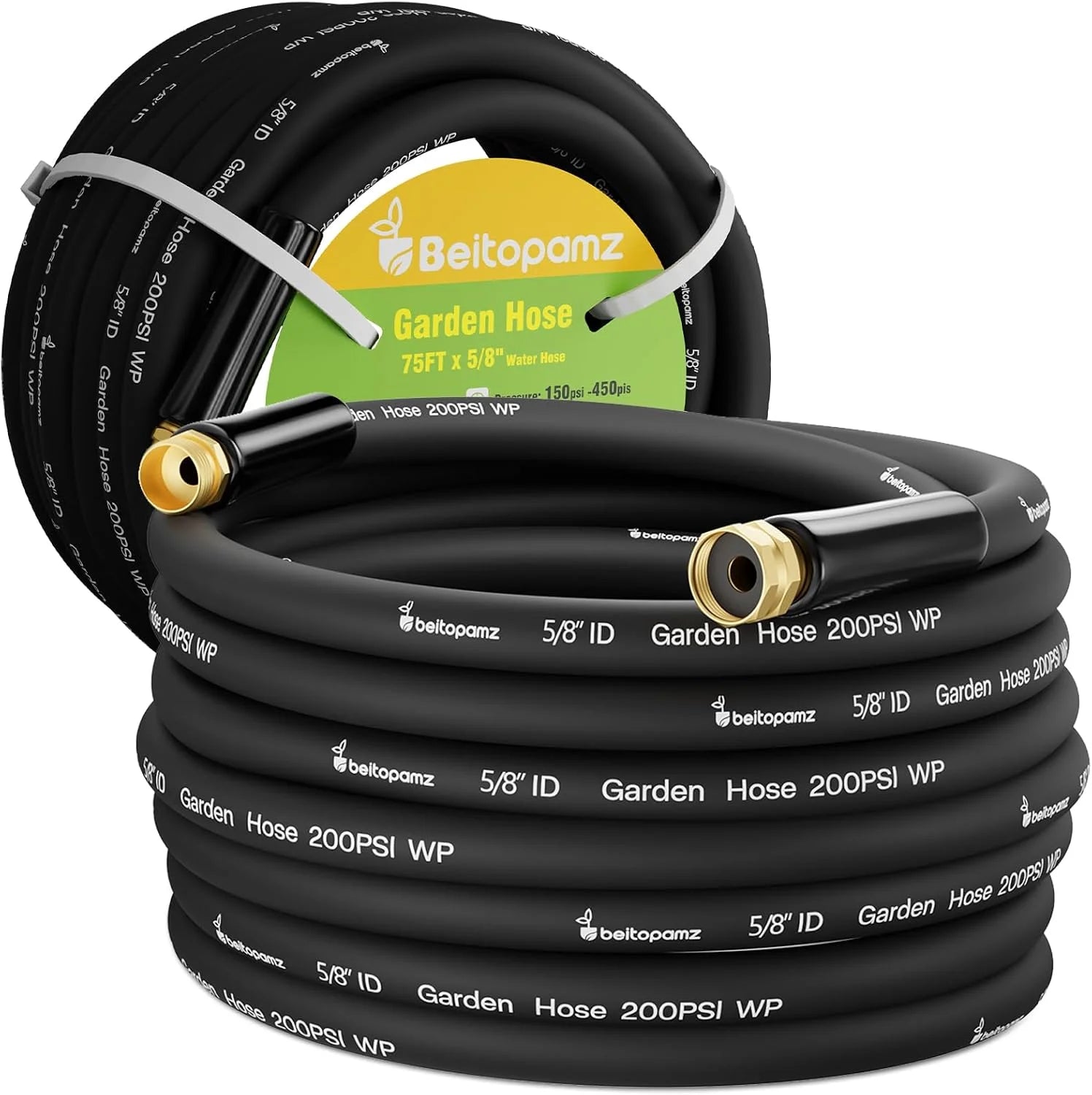 Special Beitopamz 100 ft Garden Hose, 5/8 in Heavy Duty Water Hose, Male to Female 3/4” Brass Fittings for Patio - Image 4