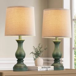 Alternative view of Special Farmhouse Table Lamps Set of 2, Rustic Lamp for Bedroom Living Room