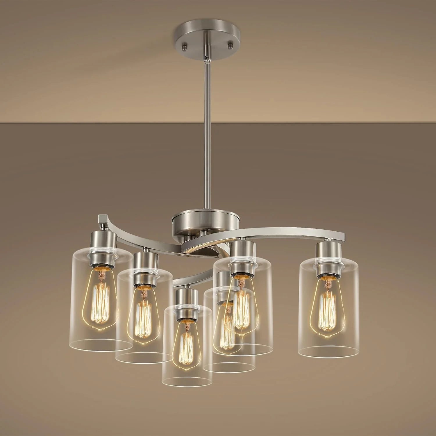 Special 6-Light Modern Farmhouse Black Chandelier, Adjustable Height Hanging Industrial Pendant Lights Kitchen Island - Image 6