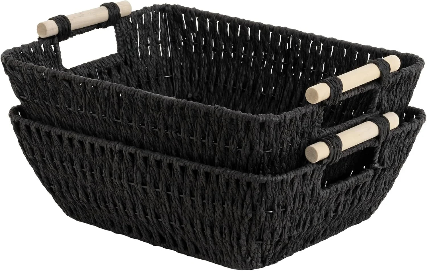 Special StorageWorks Wicker Baskets for Organizing, Water Hyacinth Storage Baskets, Wicker Storage Baskets for Shelves - Image 8