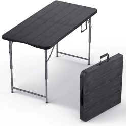 Special Our Modern Space 8 Feet Foldable Table with Built in Handle & Steel Legs, Heavy Duty Portable