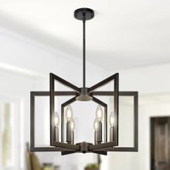 Alternative view of Special 6-Light Modern Metal Geometric Chandelier£¬Kitchen Island Brushed Nickel Lighting Fixtures£¬Entryway Light