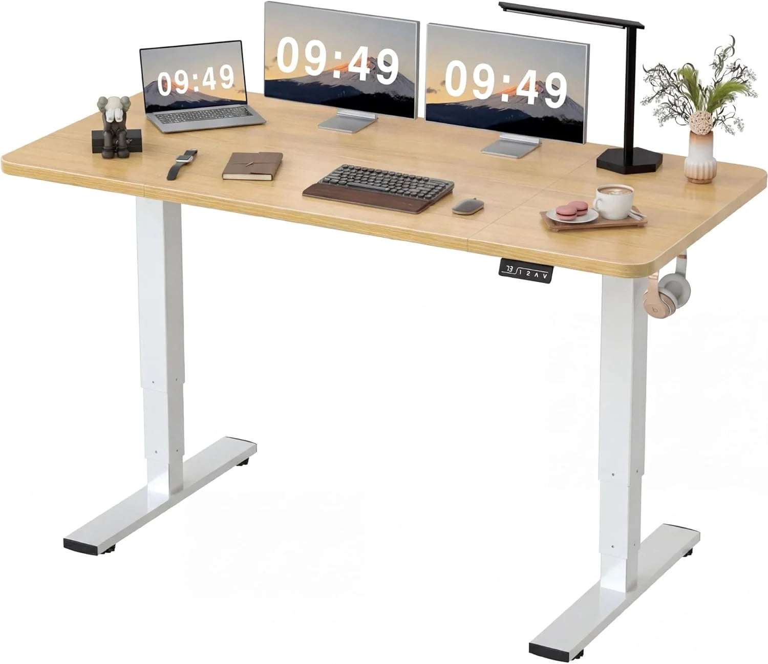 Special 55 x 24 Inches Electric Height Adjustable Standing Desk Large Sit Stand Up Desk Home Office Computer Desk Memory - Image 5