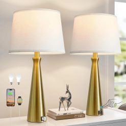 Special Modern Table Lamps Set of 2, Dimmable, Bulb Included