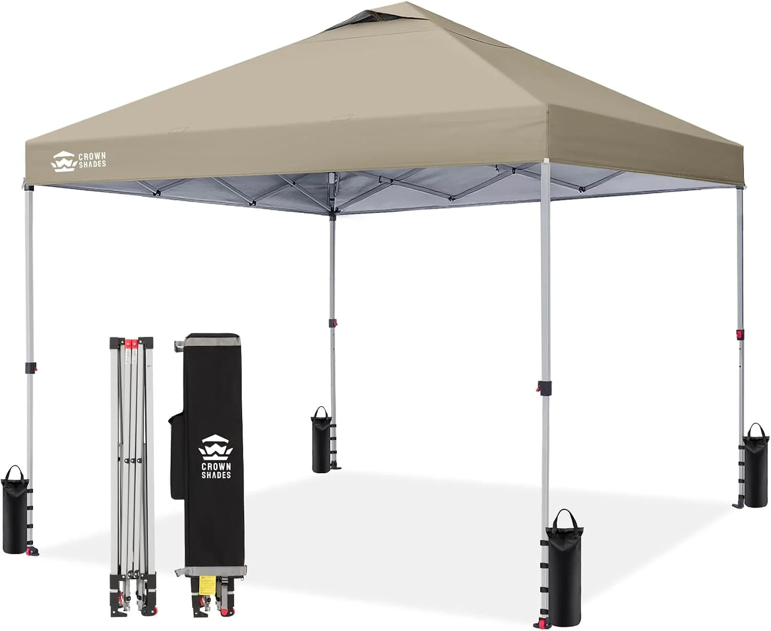 Special CROWN SHADES 10×10 Pop Up Canopy, Patented CenterLok One Push Tent Canopy, 8 Stakes, 4 Ropes (10×10 - Image 20