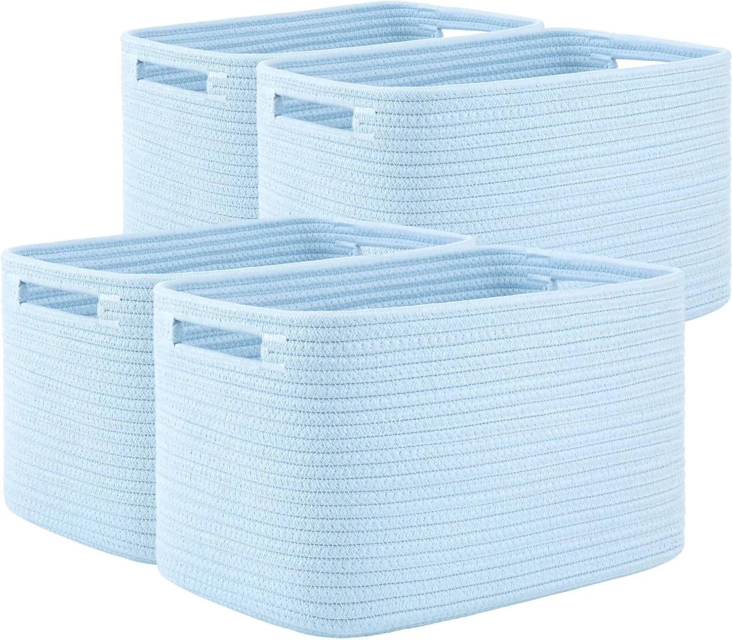 Special 4 Pack Storage Baskets for Organizing, Cube Storage Bins for Shelves, Rectangle Storage Baskets With Handles - Image 4