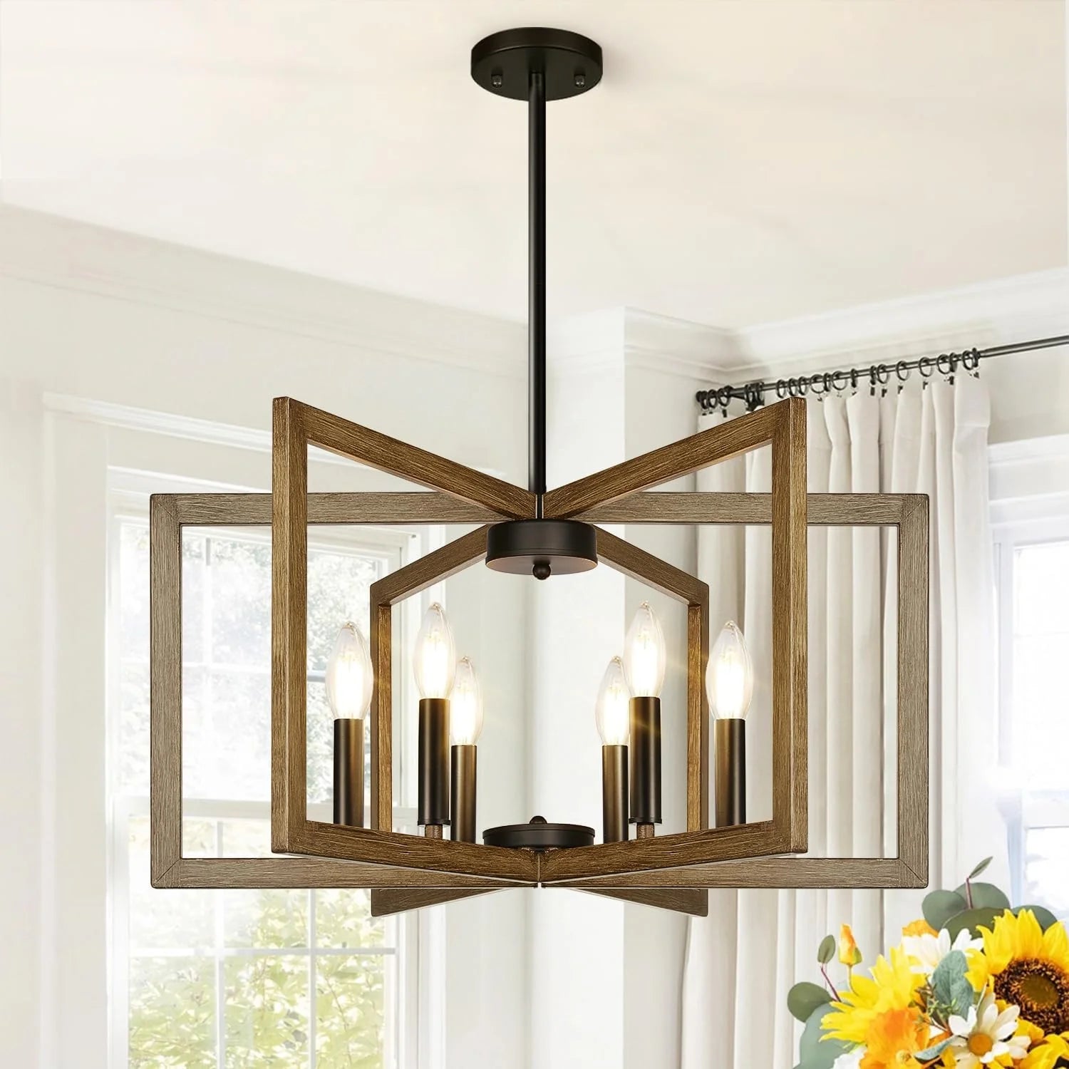 Special 25-61 Height Adjustable Modern Matte Black Chandelier for Dining Room - Image 6