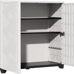 Alternative view of Special Indoor/Outdoor Storage Cabinet Waterproof, 34x15x34 Plastic Outdoor Storage Box for Garden Balcony Bathroom