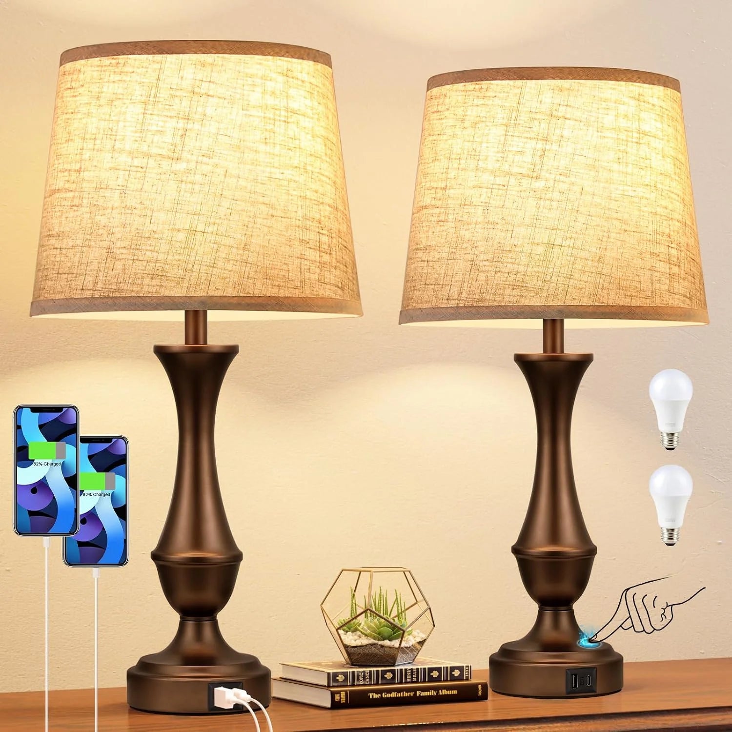 Special Seealle Touch Lamps for Nightstand, Dimmable, Bulb Included - Image 8