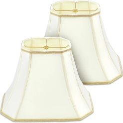 Special Set of 2 Bell Lamp Shade 6.25 x 8 Top 11 x 16 Bottom 12 High (Spider) Rectangle Cut Square Replacement