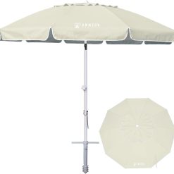 Special AMMSUN 8 Feet Large Beach Umbrella with Sand Anchor Heavy Duty High Wind