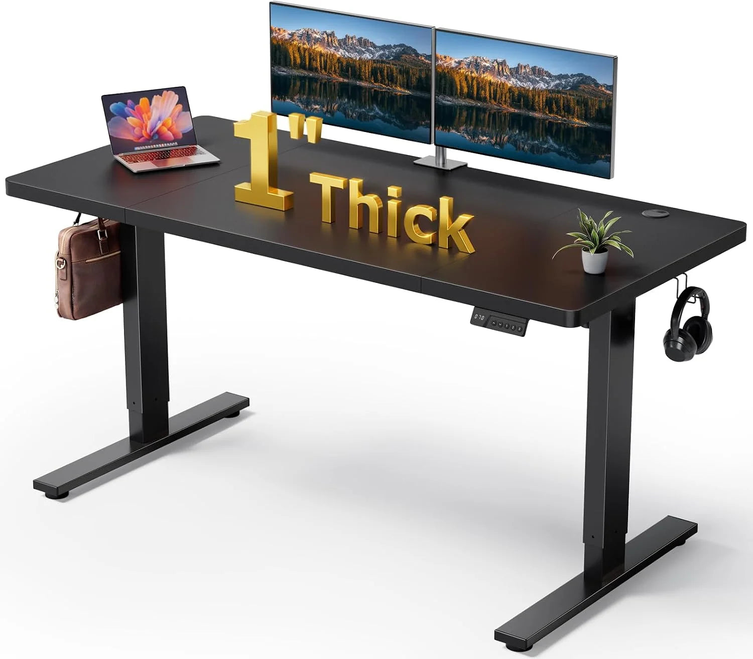 Special Electric Standing Desk Adjustable, 60x28 Inch Sit Stand Desk with 1 Inch Thick Tabletop - Image 8