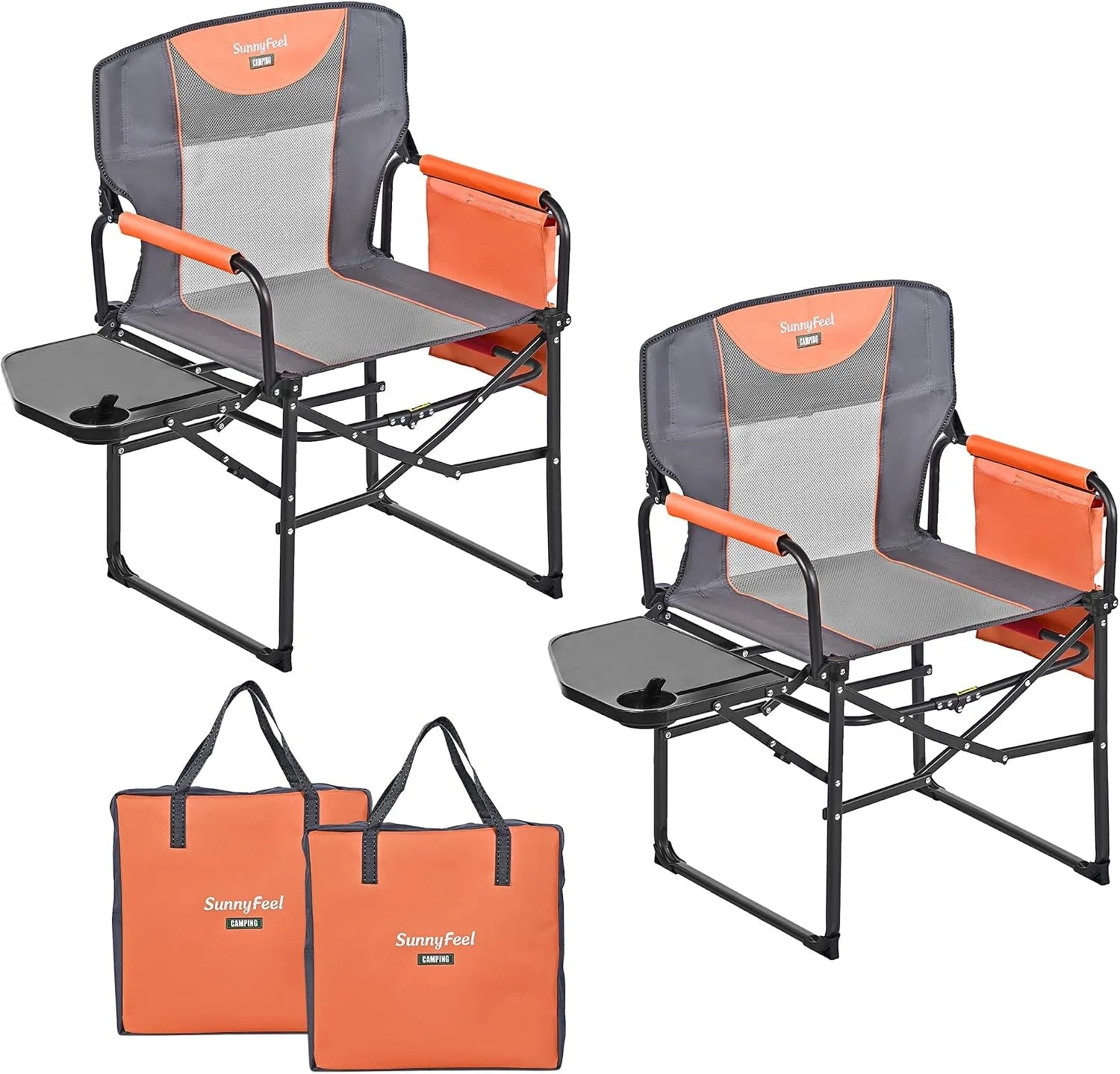 Special SUNNYFEEL Camping Directors Chair, Heavy Duty, Oversized Portable Folding Chair with Side Table - Image 11