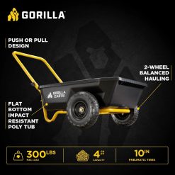 Alternative view of Special Carts GCR-4 Poly Dump Cart, 2-Wheel Garden Wagon with Foldable Handle, 4 cu ft, 300 lb. Capacity