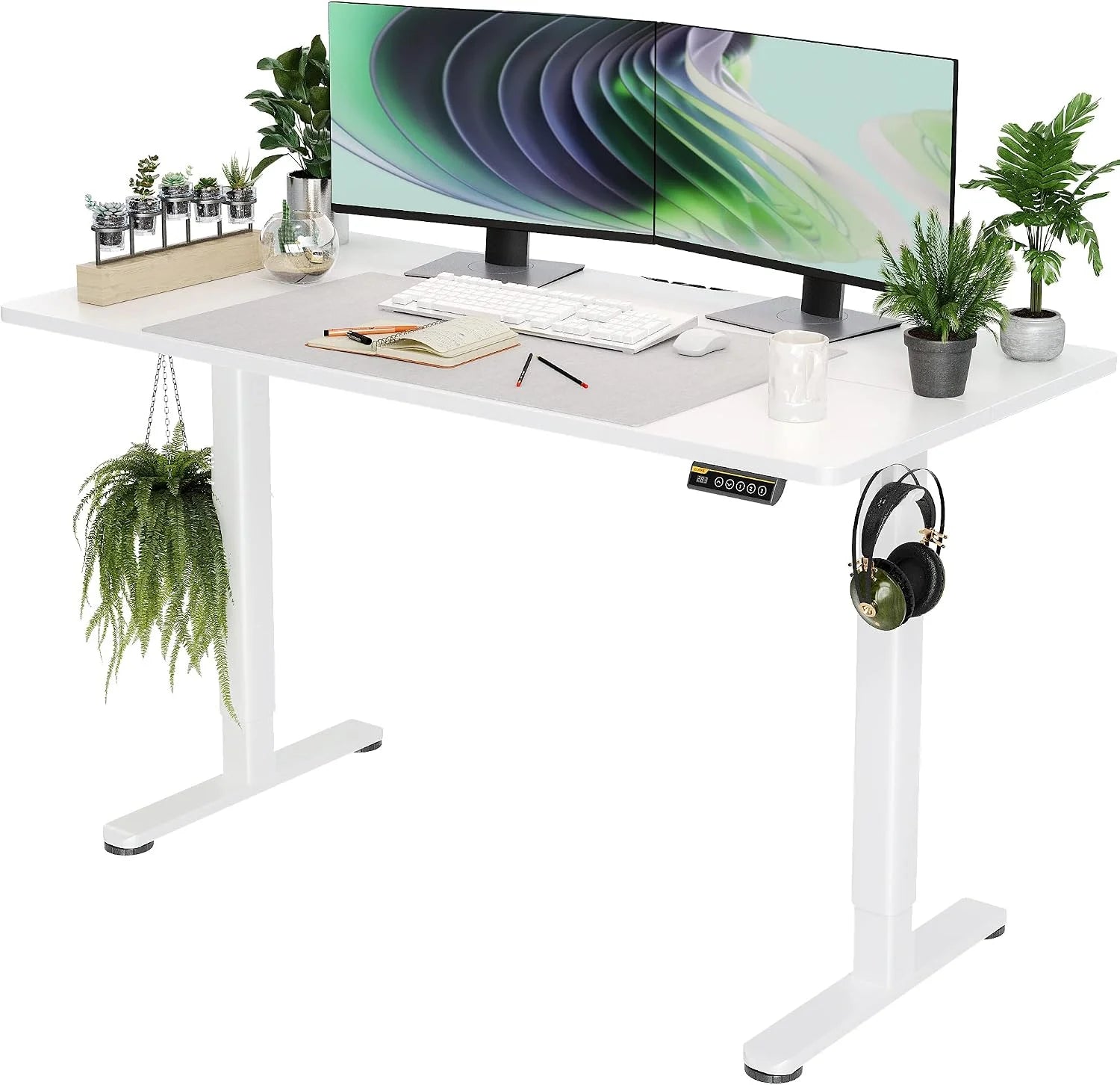 Special Electric Standing Desk, Adjustable Height Stand up Desk, 24x48 Inches Sit Stand Home Office Desk with Splice - Image 7