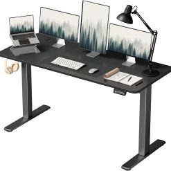 Special 55 x 24 Inches Electric Height Adjustable Standing Desk Large Sit Stand Up Desk Home Office Computer Desk Memory