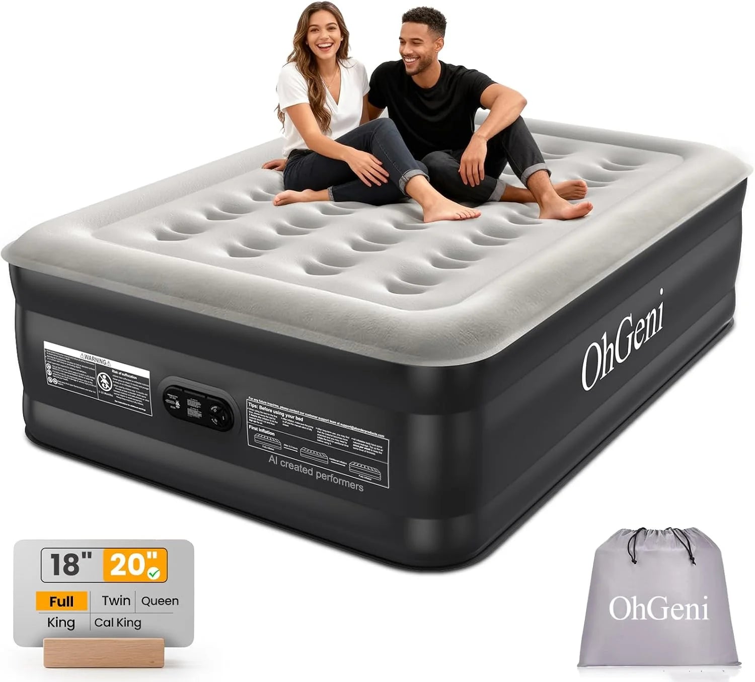 Special Air Mattress Queen with Built in Pump, 18 Raised Inflatable Blow Up Mattress, Upgraded Surface Portable Bed - Image 10