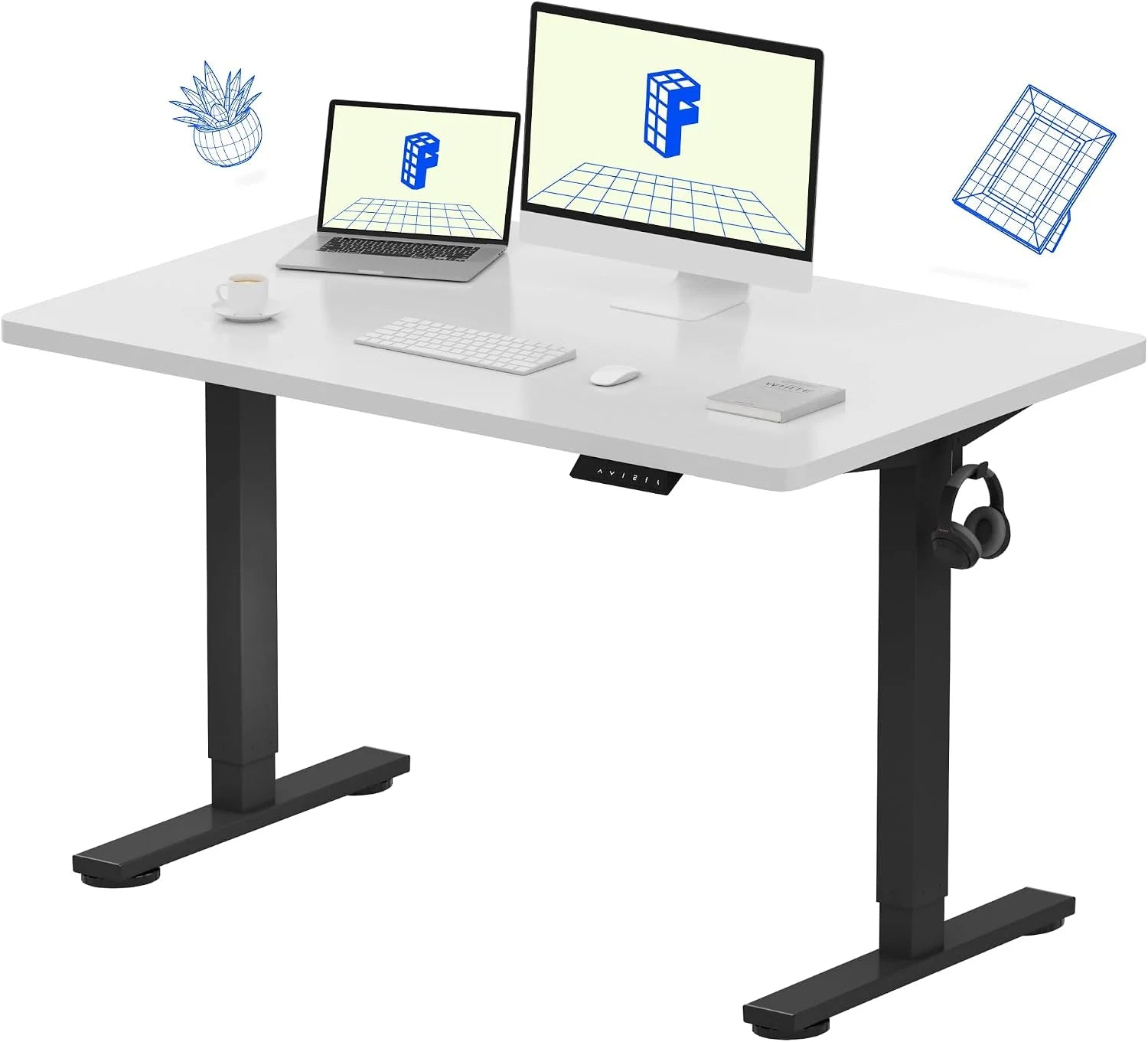 Special FLEXISPOT EN1 One-Piece Standing Desk, Electric Adjustable with 4 Memory Presets, 176 LBS Capacity, 48x24 Black - Image 40