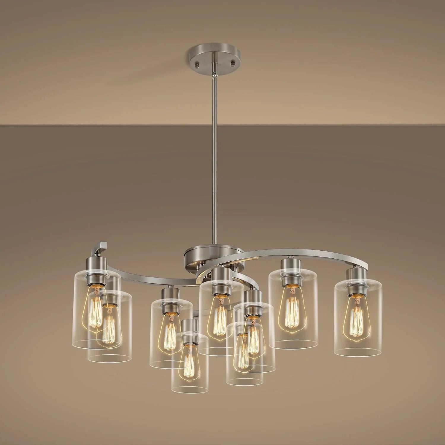 Special 6-Light Modern Farmhouse Black Chandelier, Adjustable Height Hanging Industrial Pendant Lights Kitchen Island - Image 9