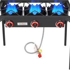 Alternative view of Special VIVICREATE Propane Grill 2 Burner Outdoor Propane Stove Portable Gas Grill High Pressure Camping Stove Double Burner